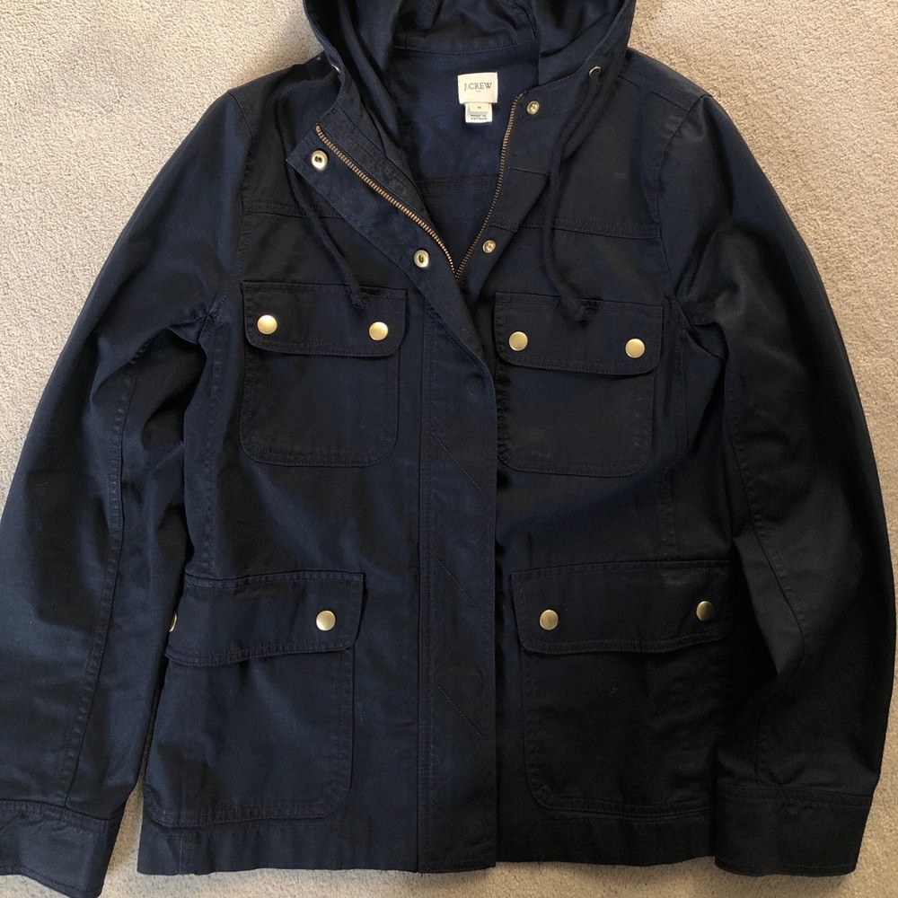 J Crew Factory Resin Coated Twill Jacket